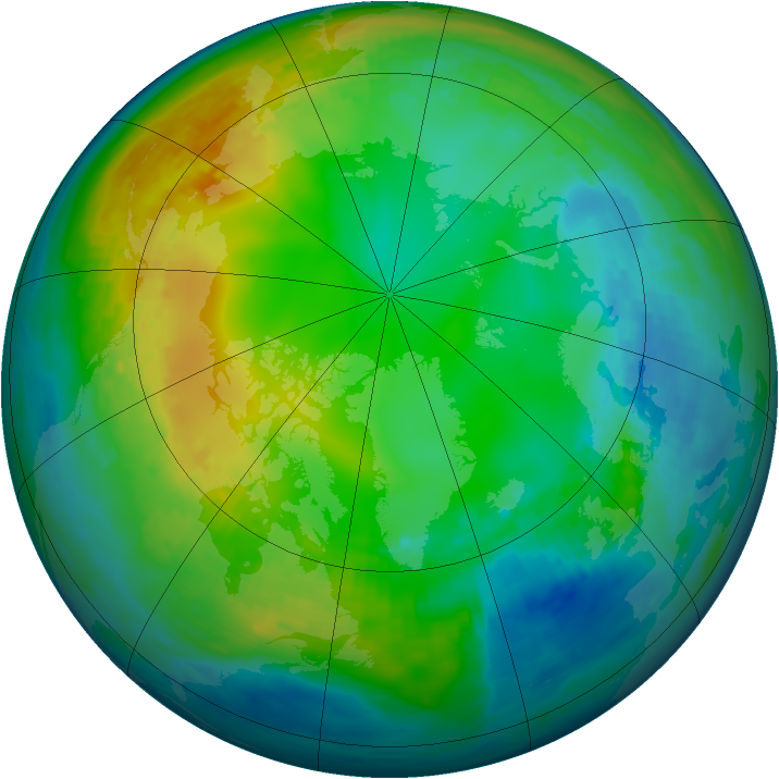 Arctic ozone map for 18 November 1980